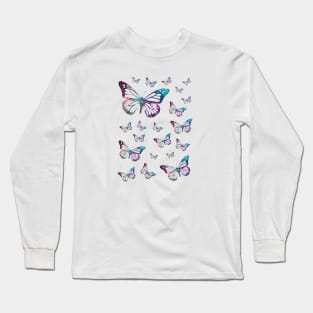 Monarch Galaxy Pattern Long Sleeve T-Shirt